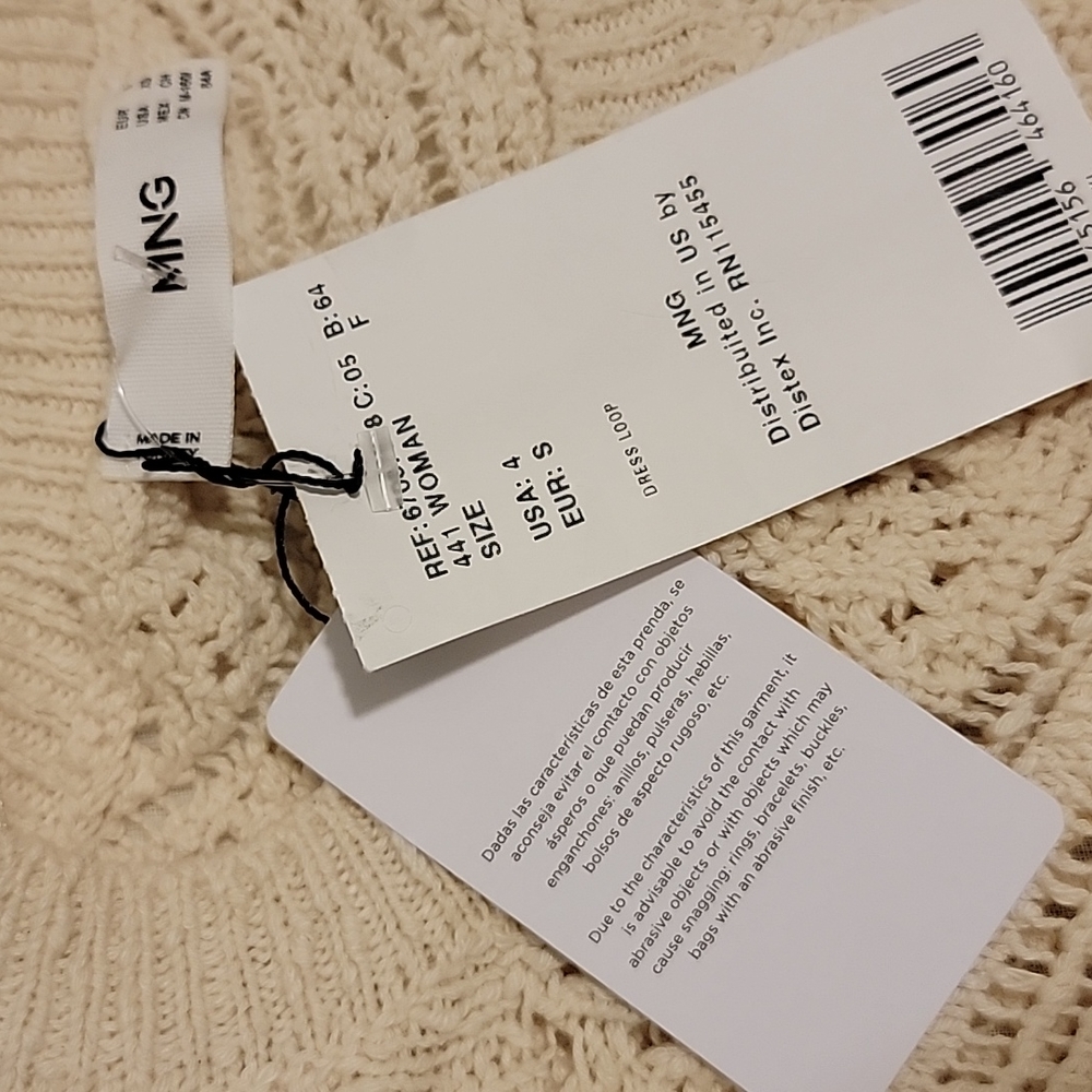 Mango Ruffled Open-work Dress Size 4 - Picture 3 of 6